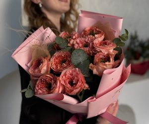 Объемный букет « Сладкий мандарин» с пионовидной розой