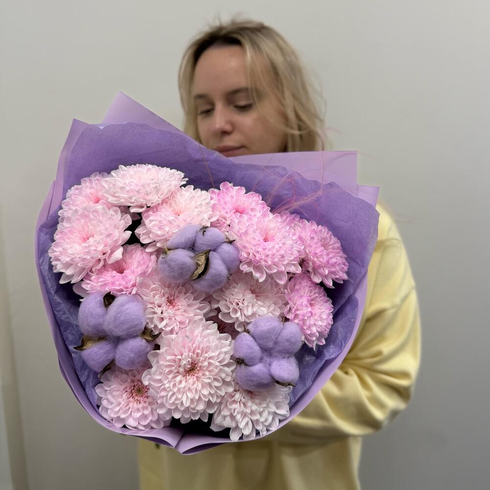 Букет пышный «Клубничное мороженое»