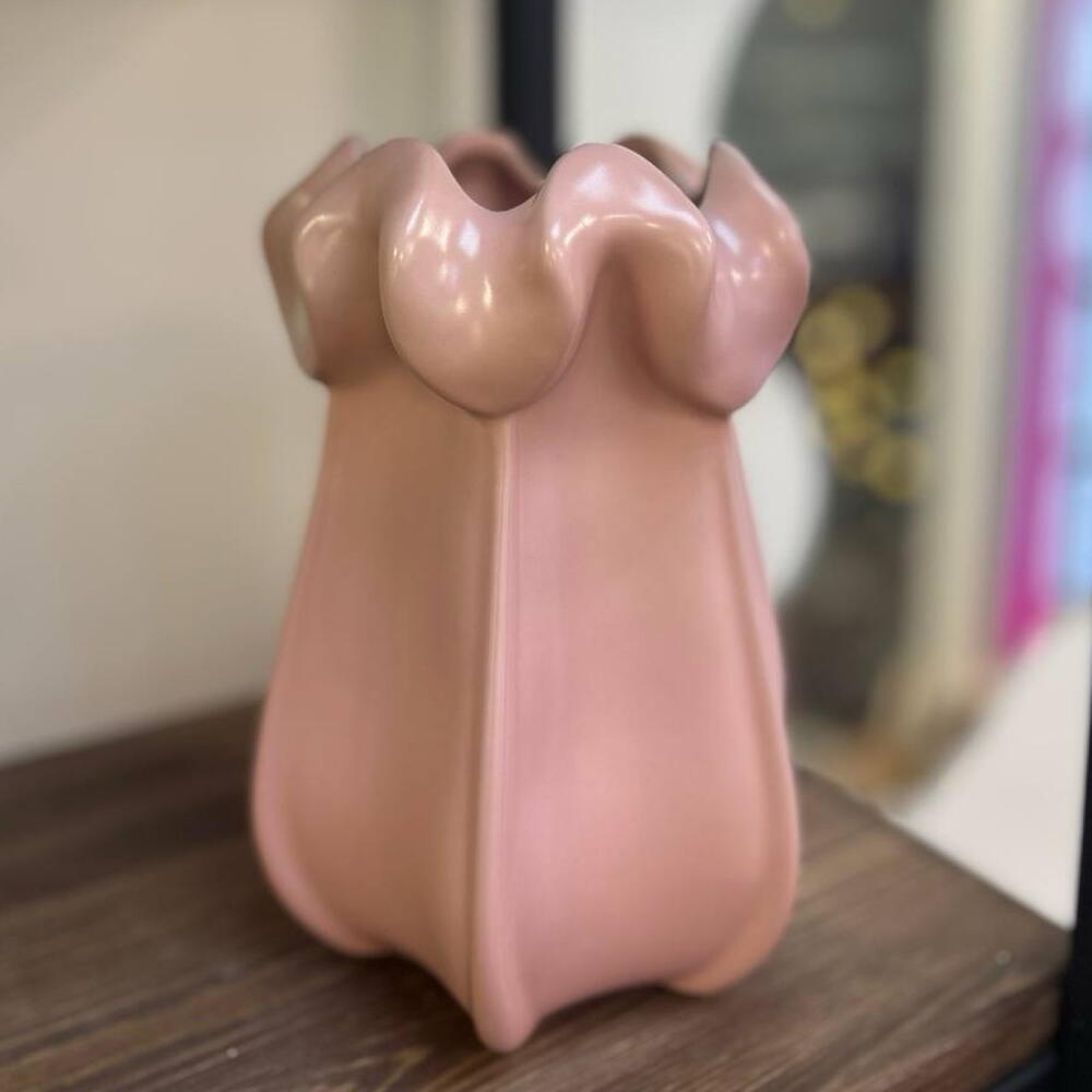 Ваза керамика розовая