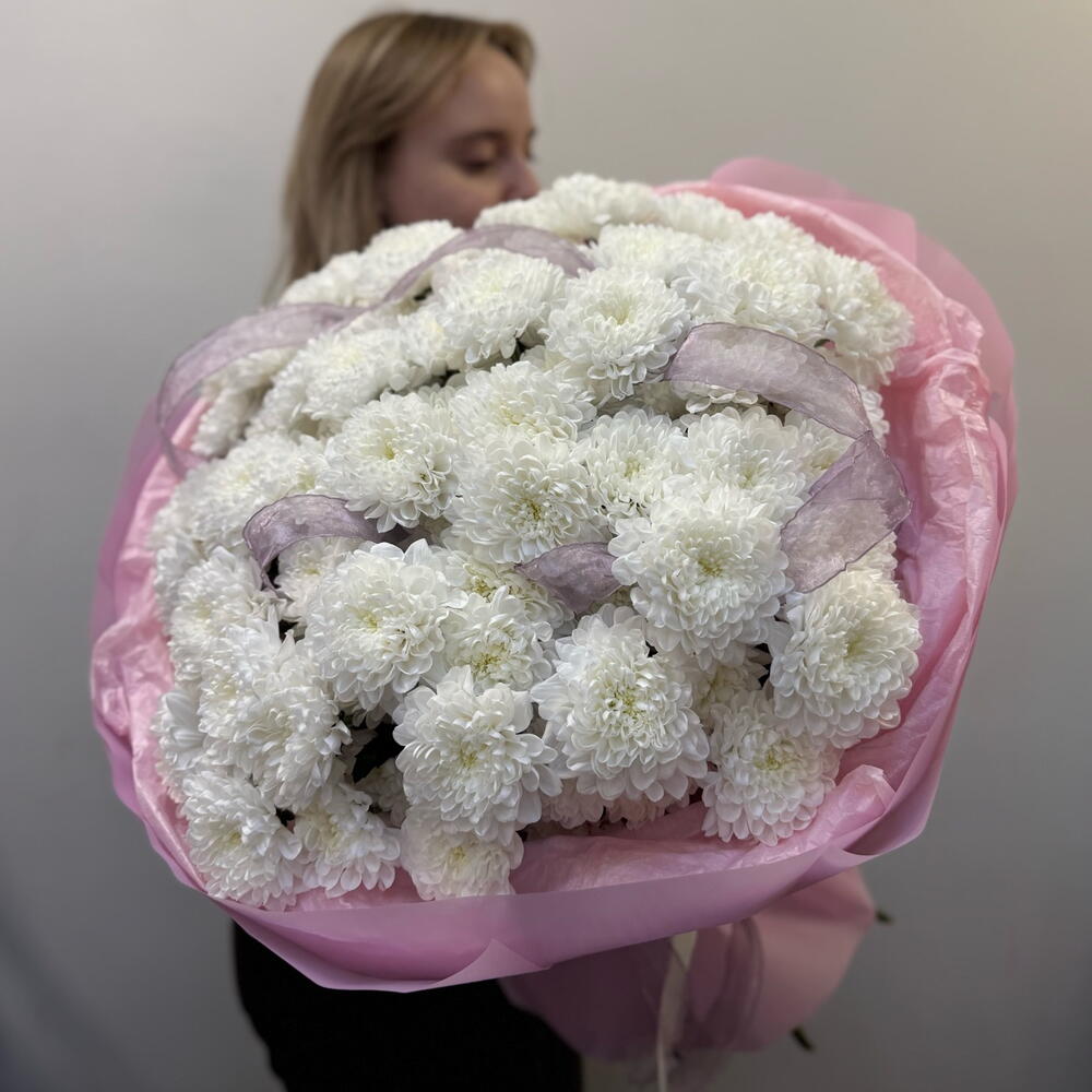 Букет «Легкость» с пышной хризантемой